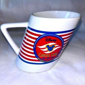 NWOT Disney Cruise Line Souvenir Mug Coffee Tea Drinking Cup Mickey Red Blue